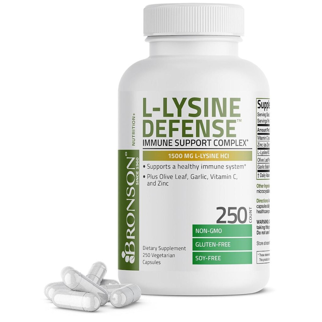 Suplemento Bronson L-Lysine Defense Immune Support 1500 mg