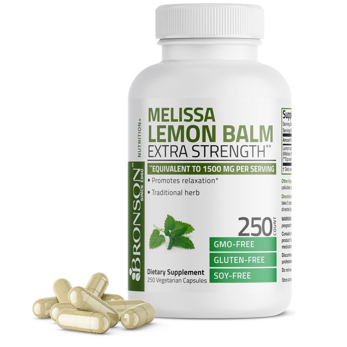 Suplemento Bronson Melissa Lemon Balm Extra Strength 250 Cap