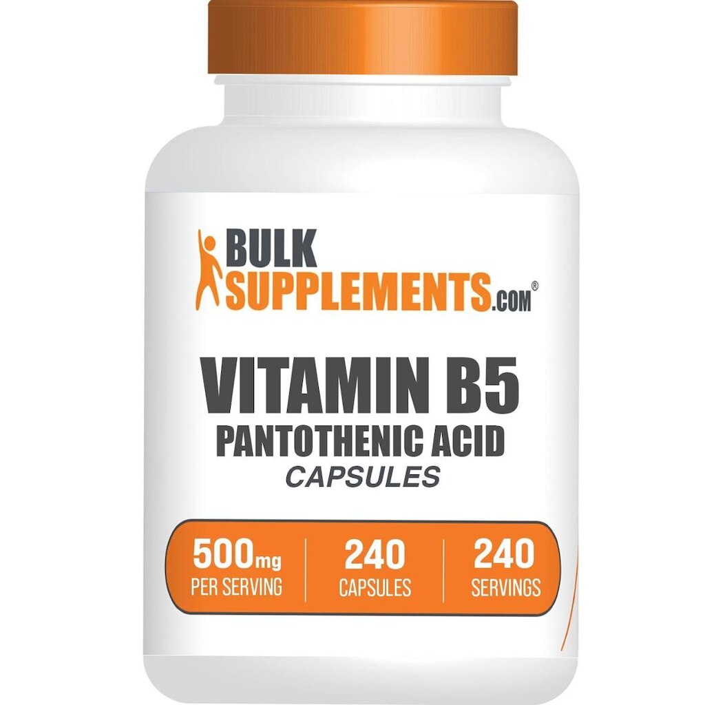 Suplemento BulkSupplements.com Vitamina B5 Ácido pantotênico 500 mg