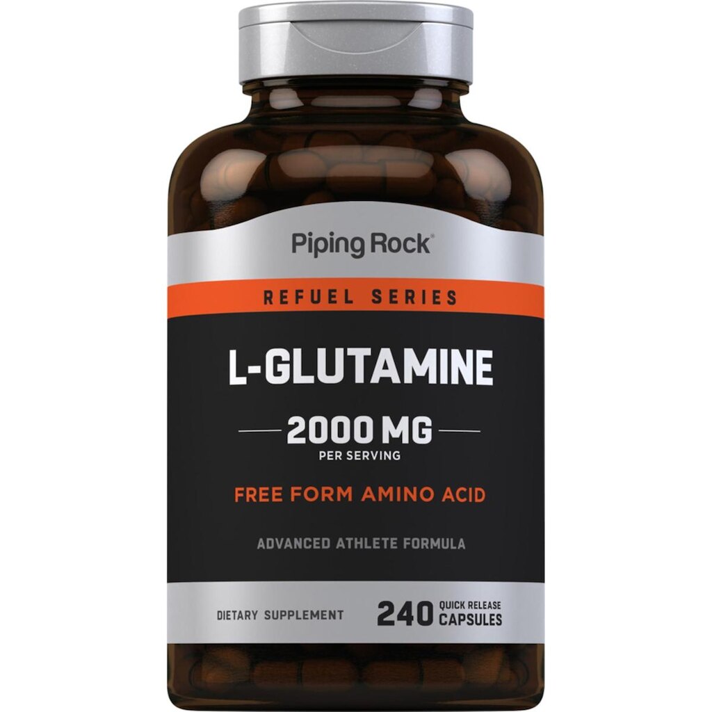 Suplemento Cápsulas de L-glutamina em pó Piping Rock 2000 mg