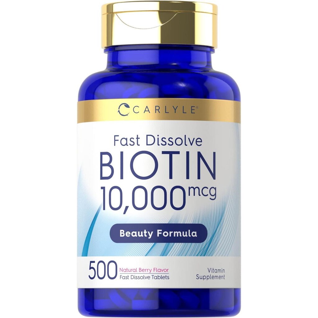 Suplemento Carlyle Biotin 10000mcg | 500 comprimidos Fast Dissol