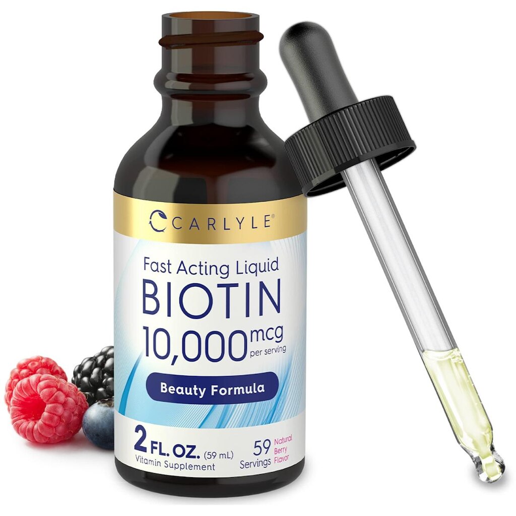 Suplemento Carlyle Liquid Biotina 10.000mcg 60mL Extra Strength