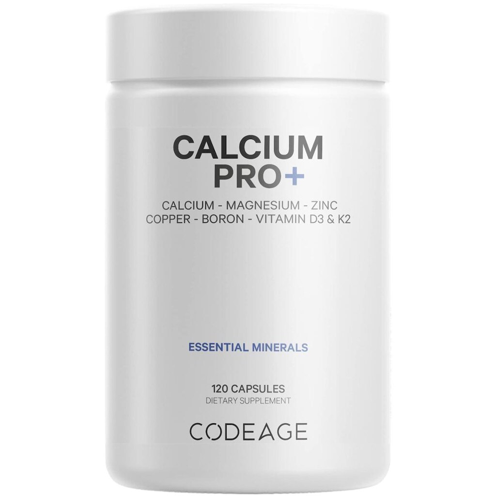 Suplemento Codeage Calcium 500 mg com vitamina D3, magnésio 120 cápsulas