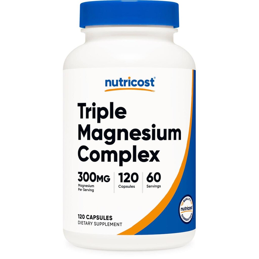 Suplemento Complexo Triplo de Magnésio Nutricost 300 mg 120 cápsulas