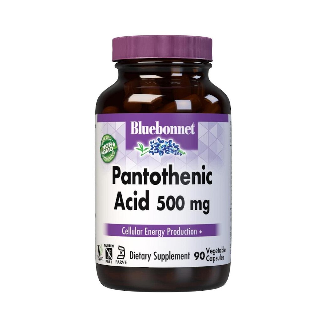 Suplemento de ácido pantotênico Bluebonnet 500 mg 90 cápsulas vegetais