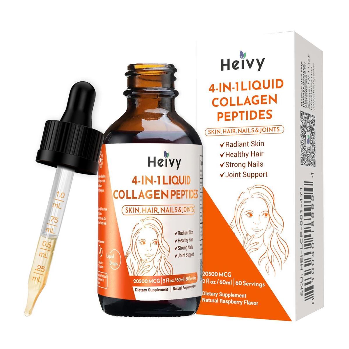 Suplemento de colágeno líquido Heivy para mulheres 60 ml com biotina