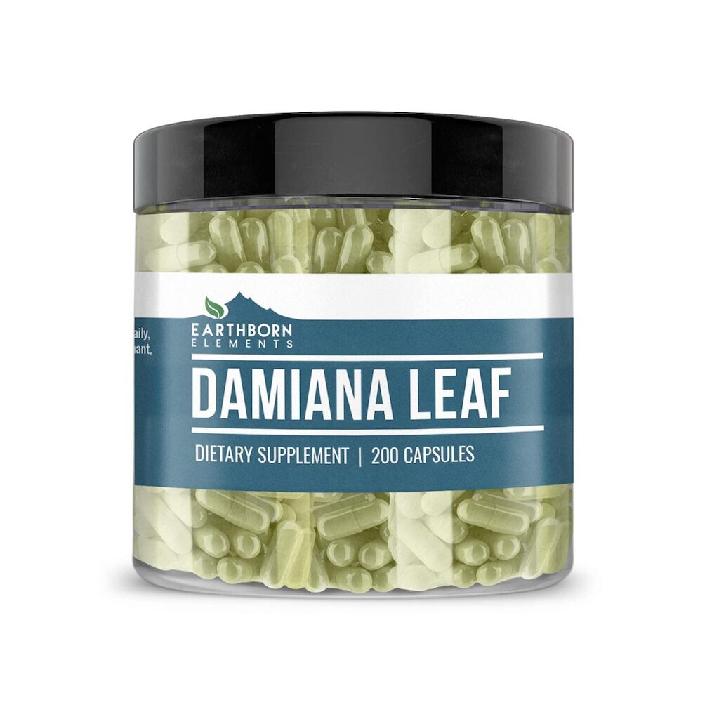 Suplemento De Ervas Earthborn Elements Damiana Leaf 200 Cápsulas