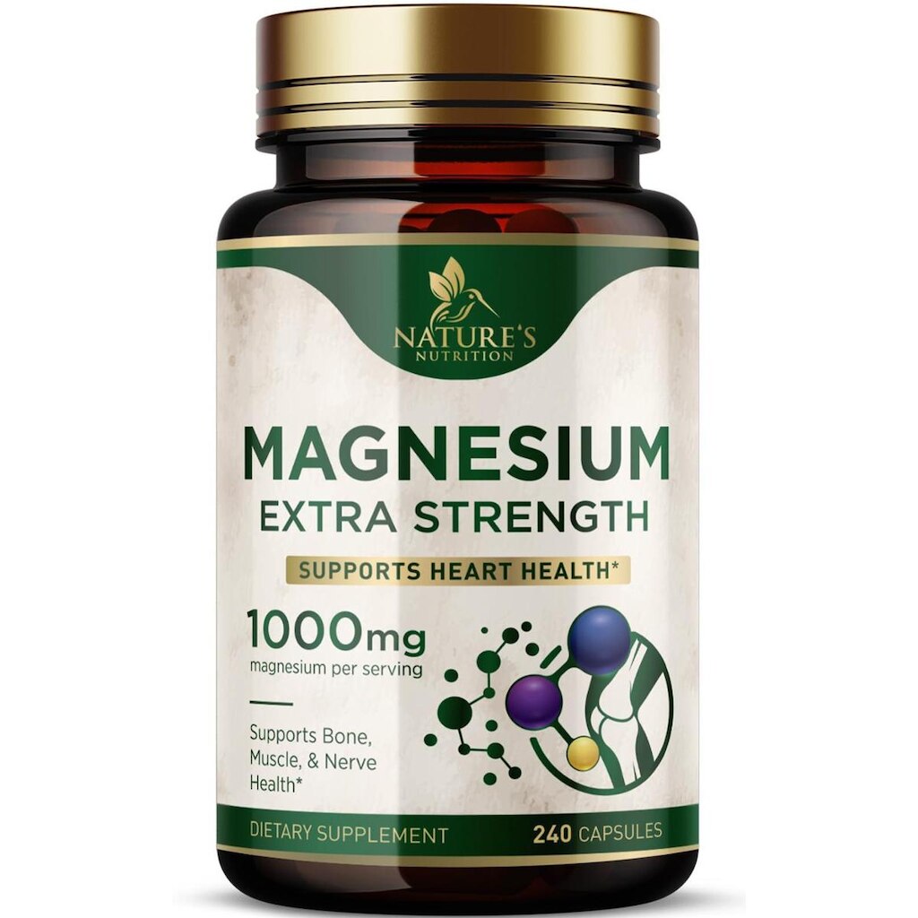 Suplemento de magnésio Nature's Nutrition 1000mg 240 cápsulas