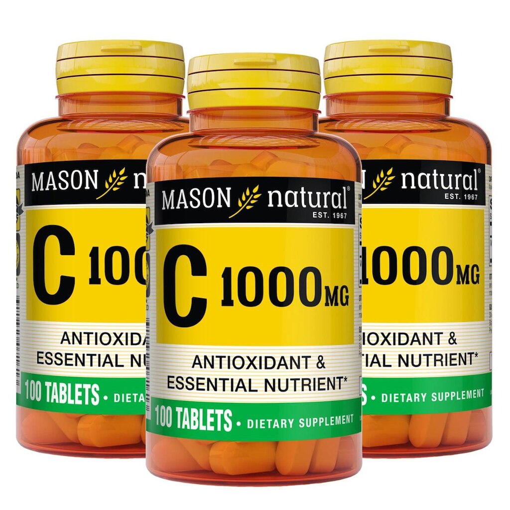 Suplemento de vitamina C MASON NATURAL 1.000 mg 100 comprimidos x3