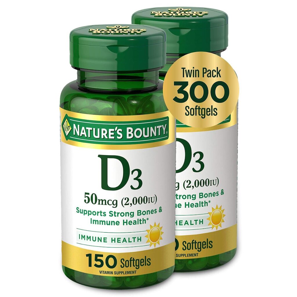 Suplemento De Vitamina D3 Nature'S Bounty 50Mcg 2000Iu 150Ct X2