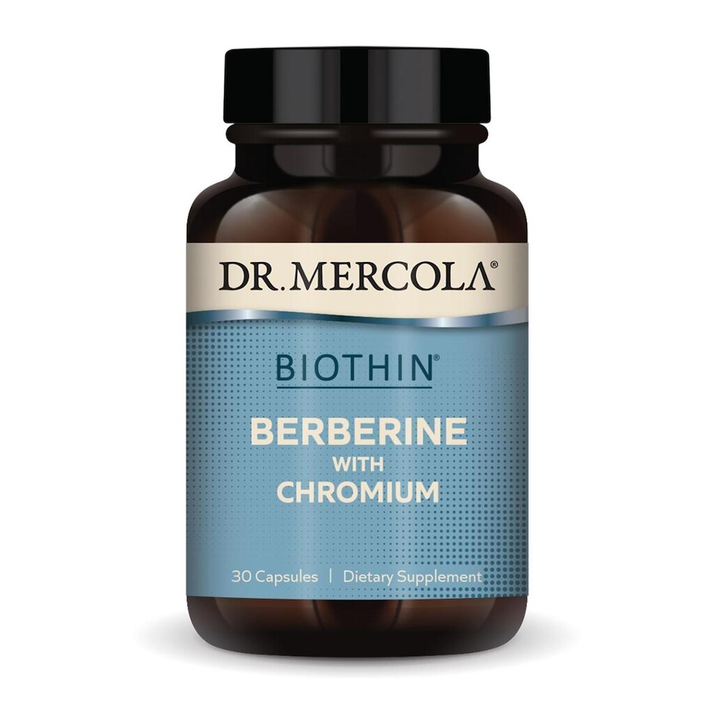 Suplemento dietético Dr. Mercola Biotina Berberina com Cromo