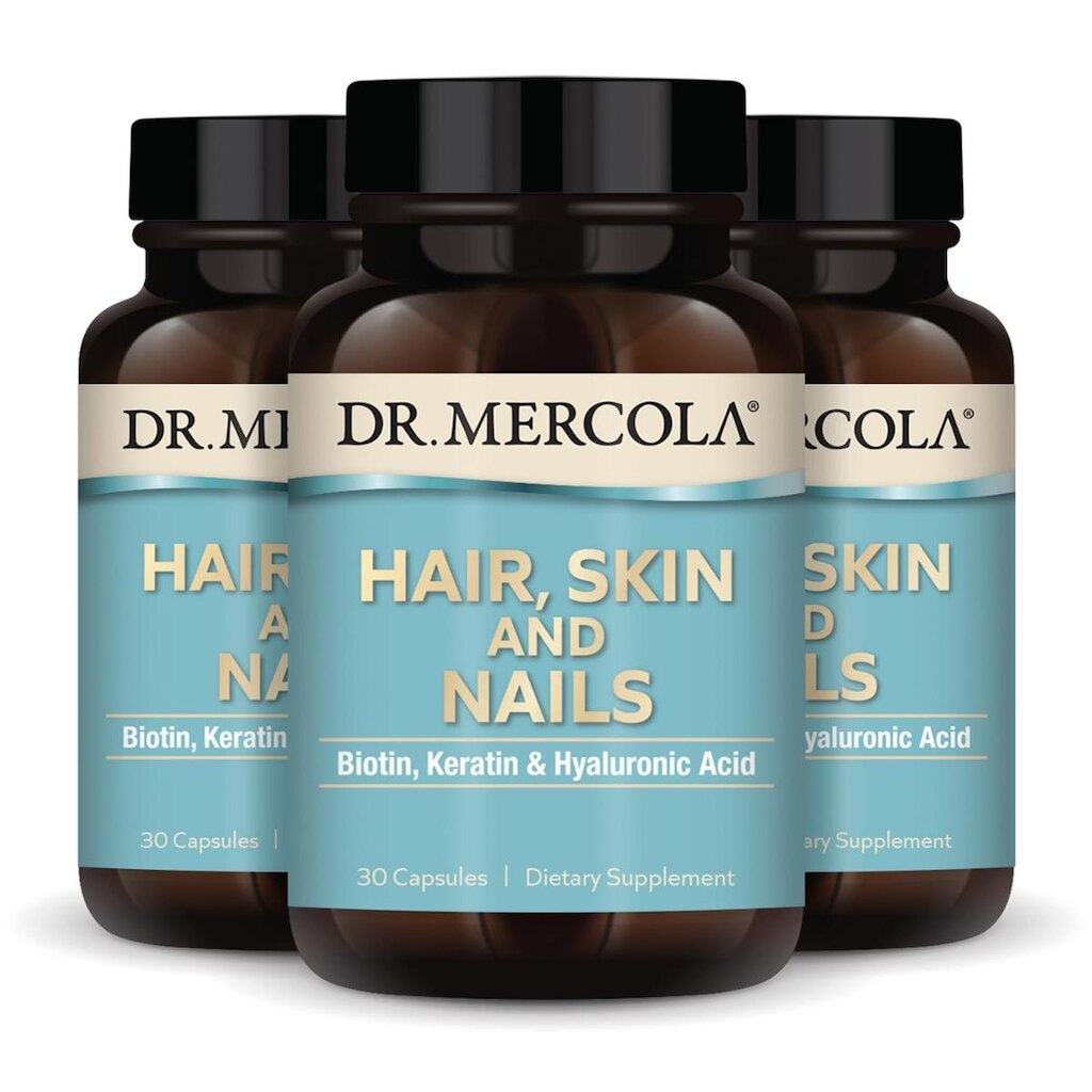 Suplemento Dr. Mercola para Cabelo, Pele e Unhas 30 cápsulas x3