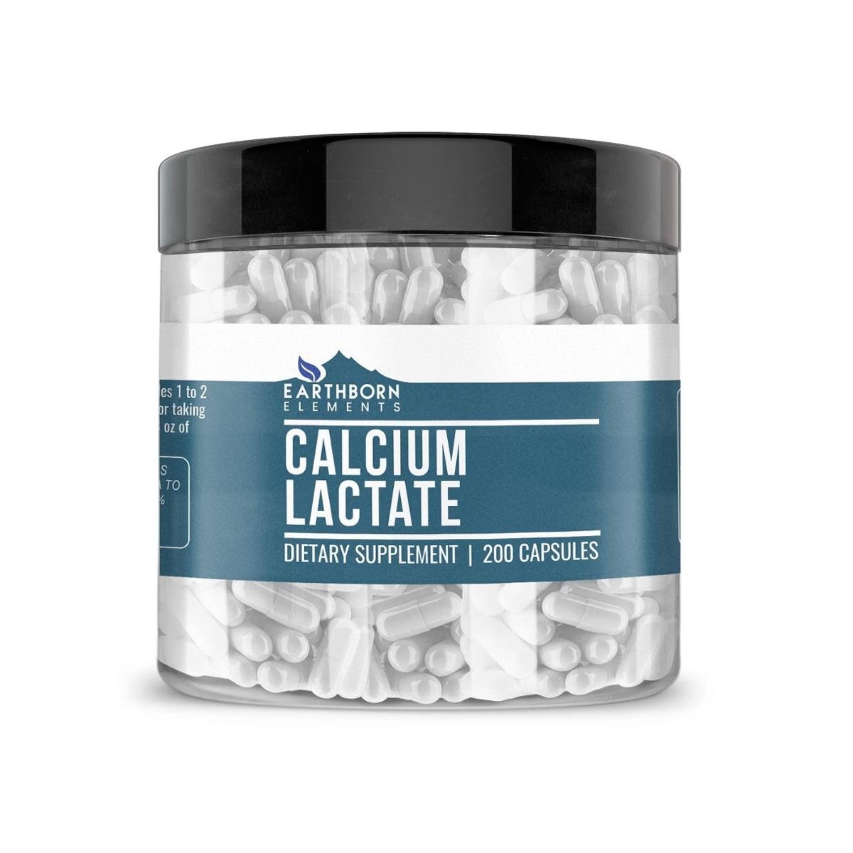 Suplemento Earthborn Elements Lactato de Cálcio 200 Cápsulas