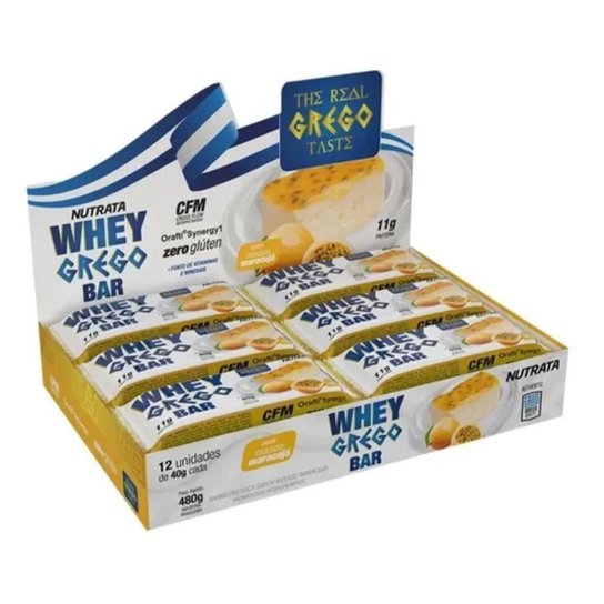 Suplemento em barra Nutrata Whey Grego Bar proteínas 480g x 12 un Menor preço em Suplemento em barra Nutrata Whey Grego Bar proteínas 480g x 12 un