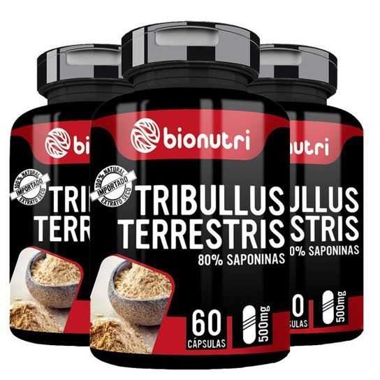 Suplemento em Capsula Combo 3x Tribulluss Terrestris Test. 80% saponinas 60 Caps 500 MG - Bionutri Menor preço em Suplemento em Capsula Combo 3x Tribulluss Terrestris Test. 80% saponinas 60 Caps 500 MG - Bionutri