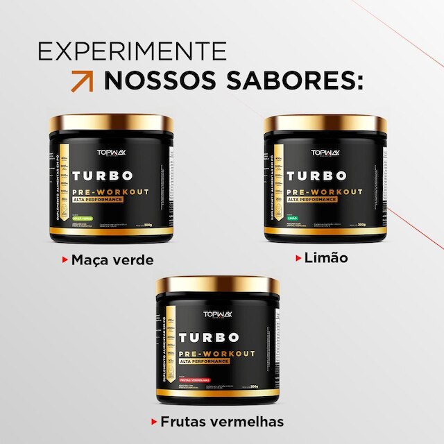 Suplemento Em Pó Pré Treino Turbo Topway 300G Sabor Limão