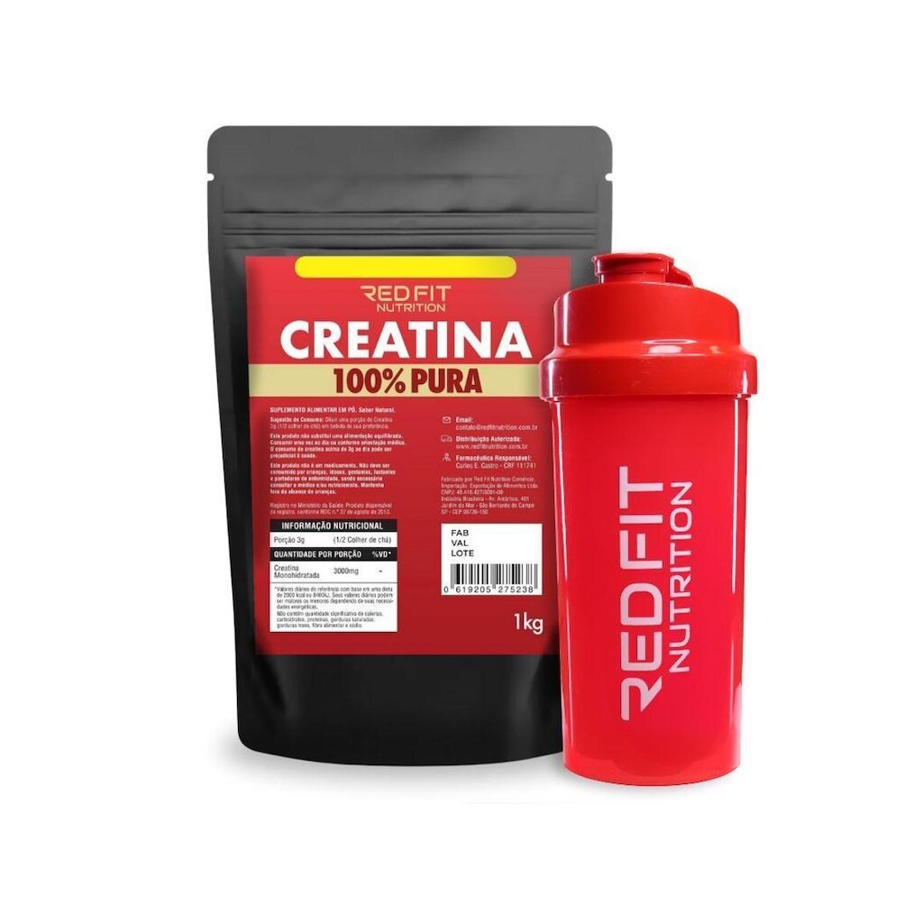 Suplemento em Pó Red Fit Nutrition 100% Puro Importado Creatina 1Kg