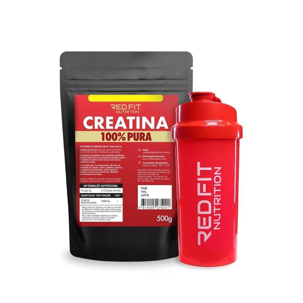 Suplemento em Pó Red Fit Nutrition 100% Puro Importado Creatina 500g
