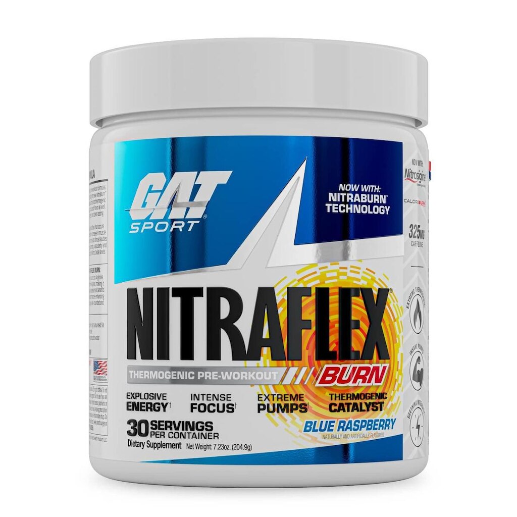 Suplemento GAT Sport NITRAFLEX Burn Pre-Workout Blue Raspberry