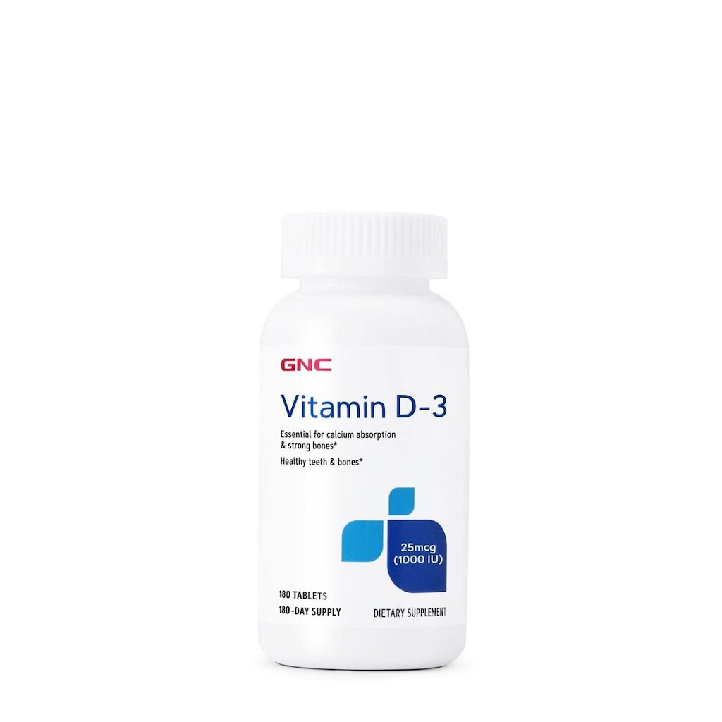 Suplemento GNC Vitamina D-3 25mcg 180 comprimidos