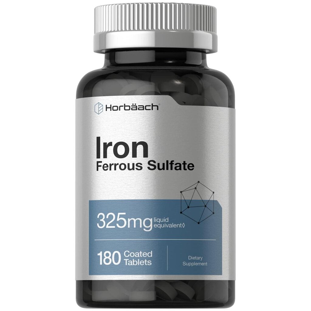 Suplemento Horbäach de sulfato ferroso de ferro 325 mg 180 comprimidos