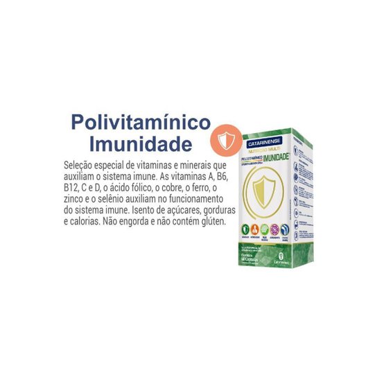 Suplemento Imunidade 3 un de 60 cápsulas Catarinense - Verde+Branco