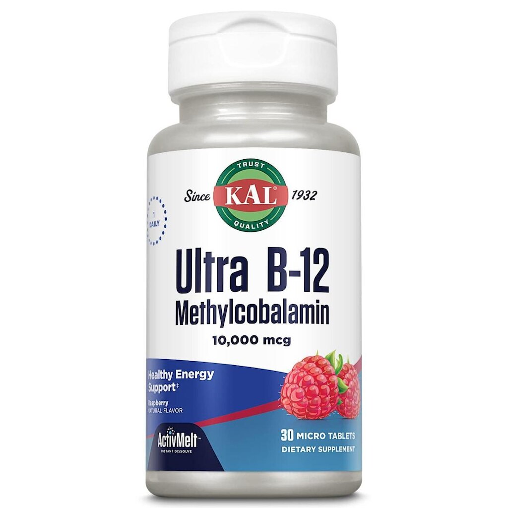 Suplemento KAL Ultra B12 Metilcobalamina 10.000 mcg 30 comprimidos