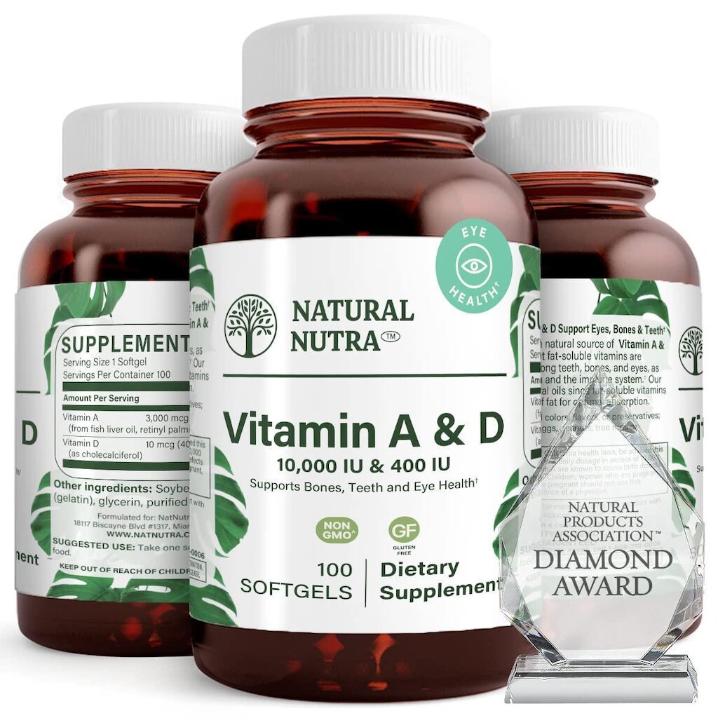 Suplemento natural Nutra Vitaminas A e D 10000UI/400IU 100 Cápsulas Gelatinosas