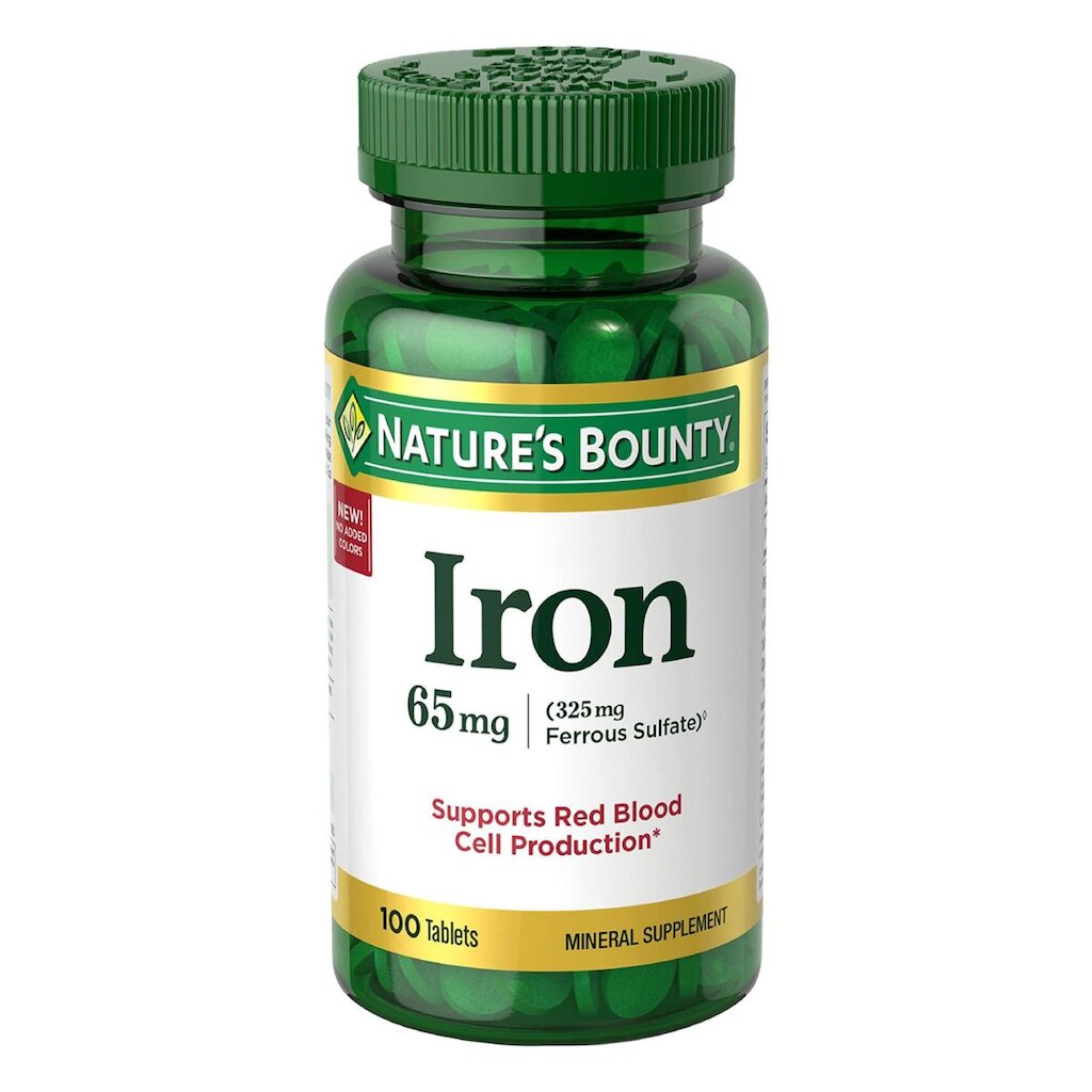 Suplemento Nature's Bounty Iron 65 mg 100 comprimidos