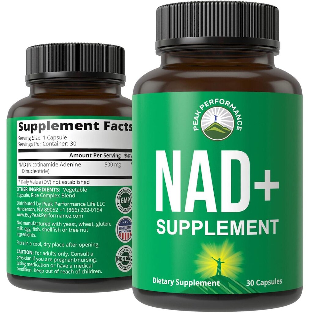 Suplemento nutricional Peak Performance NAD+ 500mg Vegan