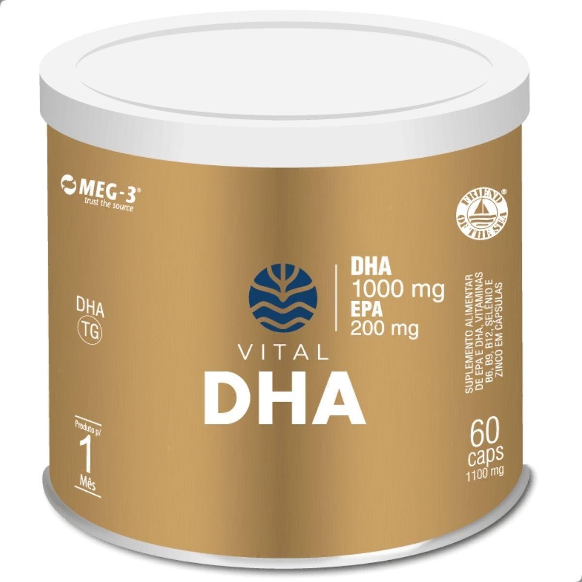 Suplemento Nutricional Vital DHA 1000mg 60 Cáps Vital Atman