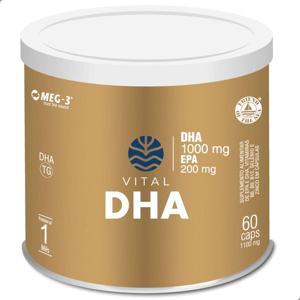 Suplemento Nutricional Vital DHA 1000mg 60 Cáps Vital Atman