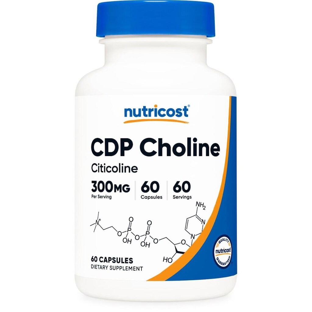Suplemento Nutricost Cdp Colina (Citicolina) 300 Mg 60 Cápsulas