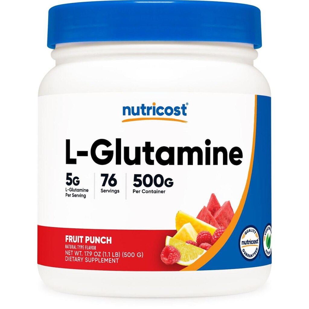 Suplemento Nutricost L-Glutamina em Pó 500g (ponche de frutas)