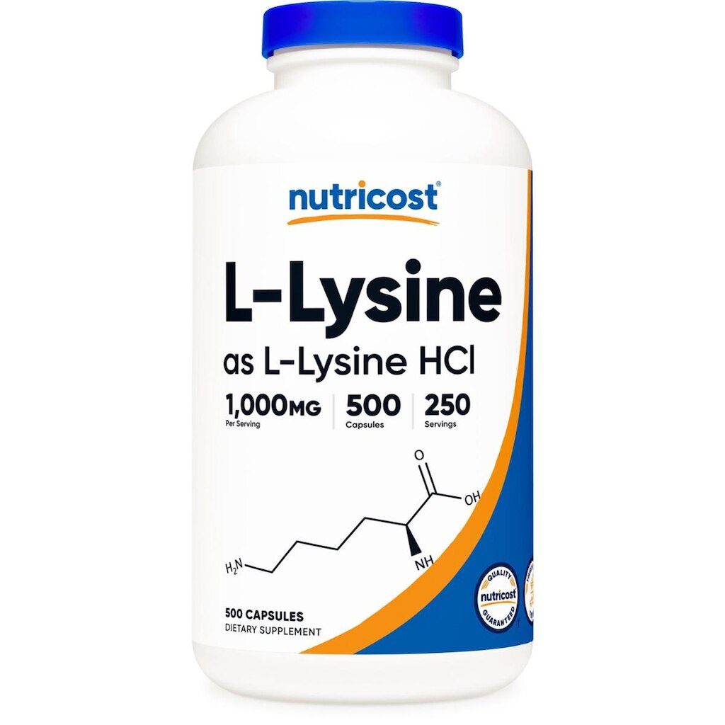 Suplemento Nutricost L-Lisina 500 Mg 500 Cápsulas