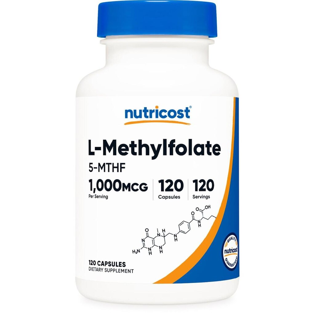 Suplemento Nutricost Metilfolato 1000mcg 120 cápsulas