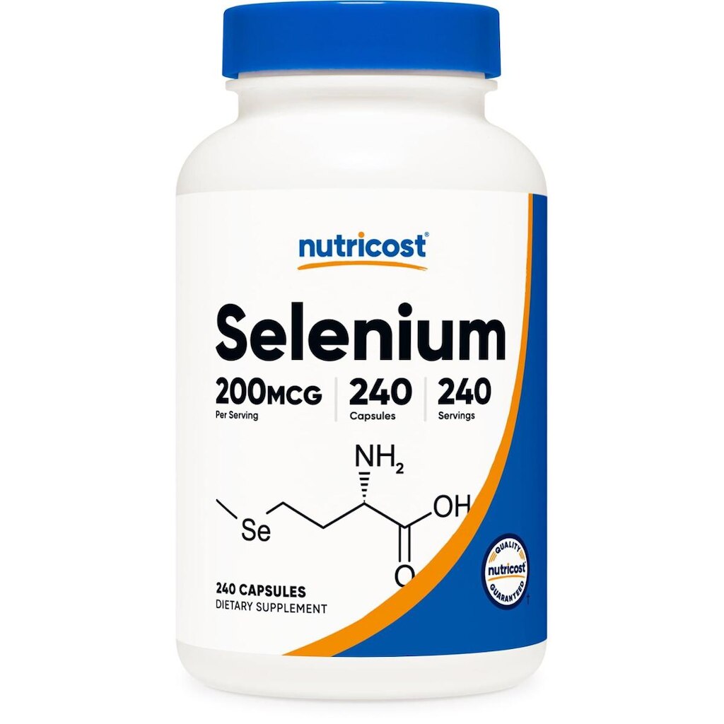 Suplemento Nutricost Selenium 200Mcg 240 Cápsulas Vegetarianas