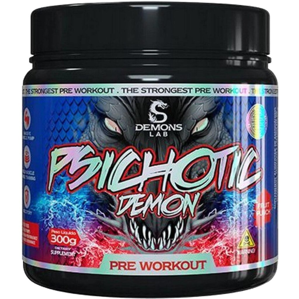 SUPLEMENTO PRÉ TREINO PSICHOTIC DEMON BLACK 300G – DEMONS LAB