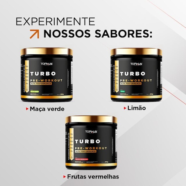 Suplemento pré treino turbo topway 300g frutas vermelhas