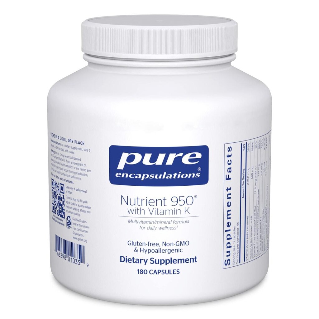 Suplemento Pure Encapsulations Nutrient 950 com vitamina K 180 cápsulas