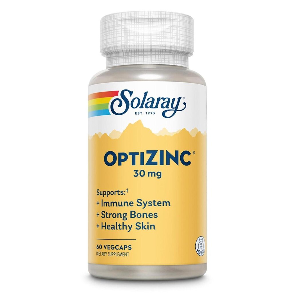 Suplemento SOLARAY OptiZinc 30 mg de zinco quelatado 60 cápsulas vegetais