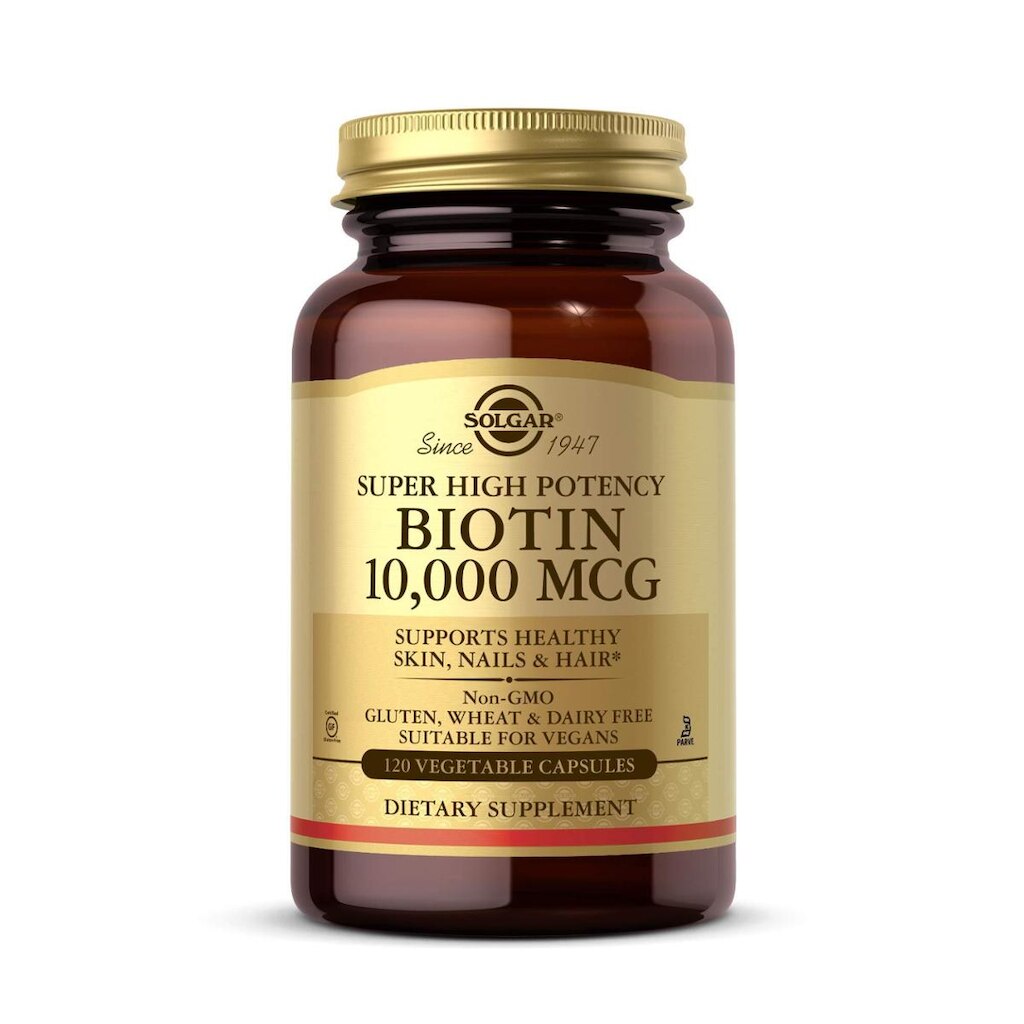 Suplemento Solgar Biotin 10.000Mcg 120 Cápsulas Vegetais
