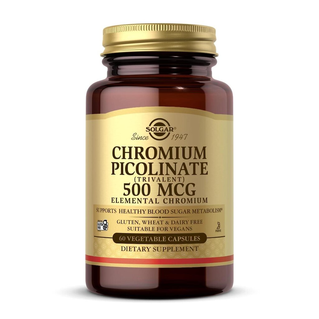 Suplemento Solgar Picolinato de Cromo 500mcg 60 cápsulas