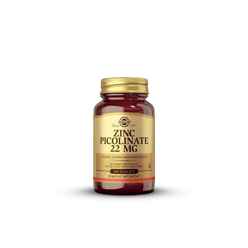Suplemento Solgar Picolinato de Zinco 22mg 100 comprimidos