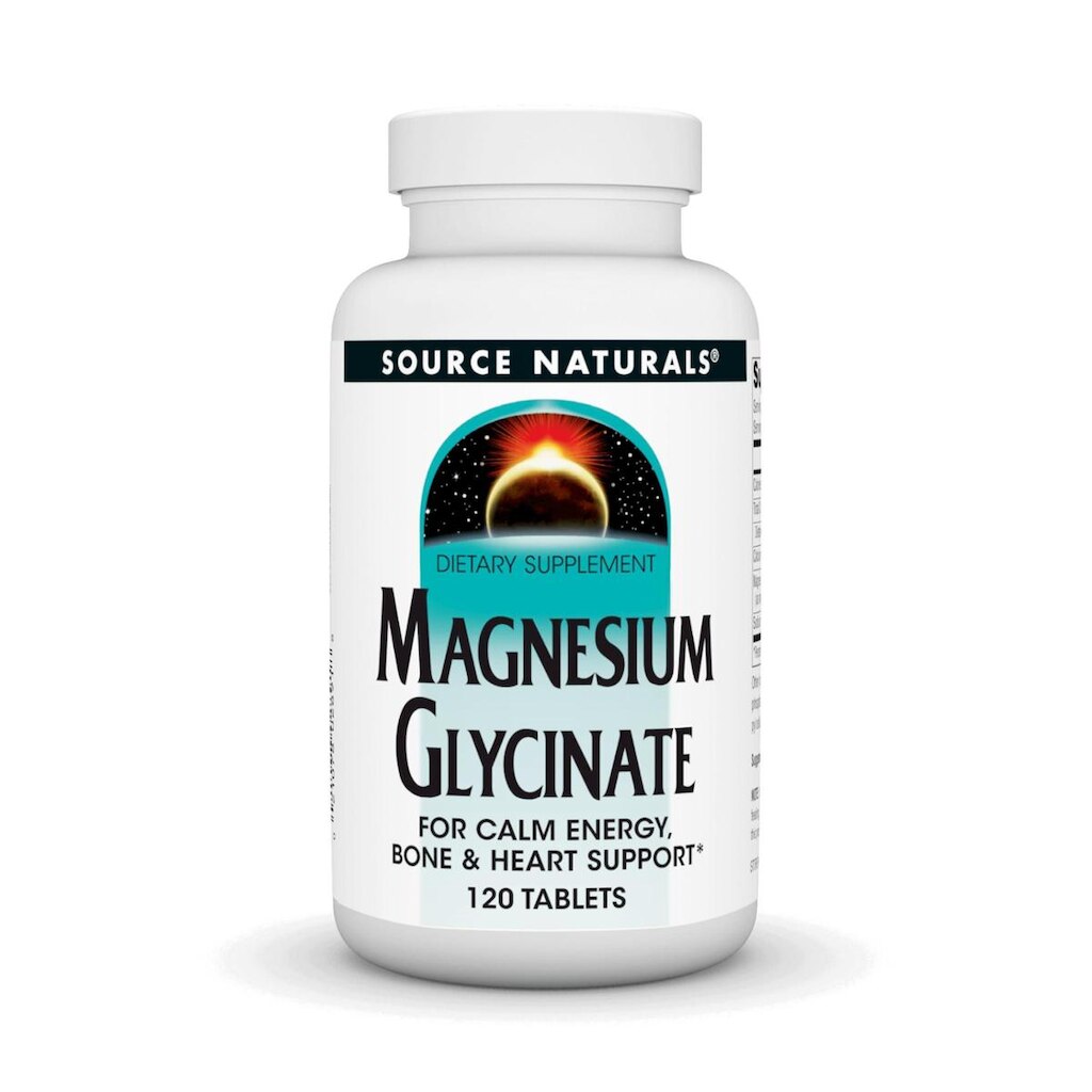 Suplemento Source Naturals Glicinato De Magnésio 120 Comprimidos