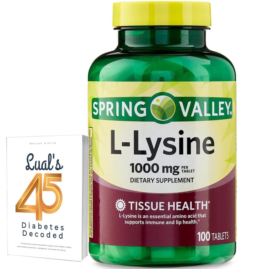 Suplemento Spring Valley L-Lisina 1000 mg 100 comprimidos
