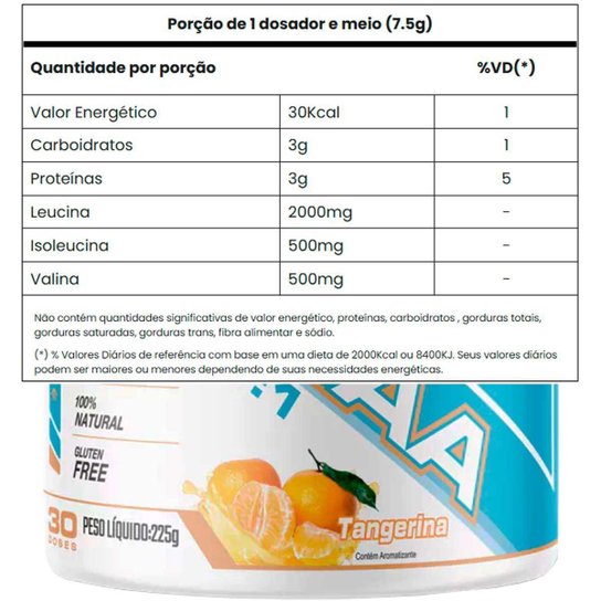 Suplemento Super Bcaa 4:1:1 Adaptogen Pote 225g Tangerina
