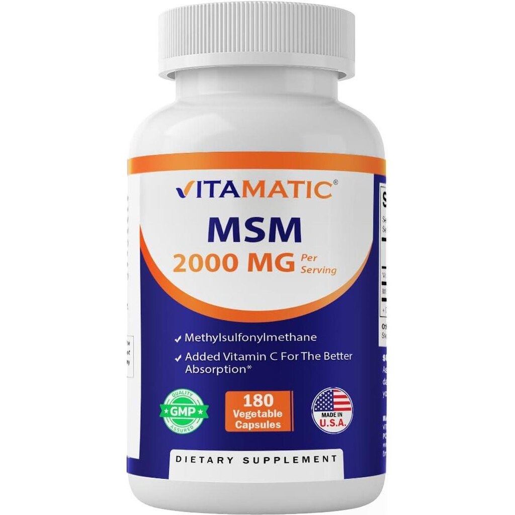 Suplemento Vitamatic MSM 2000 mg com vitamina C 75 mg 180 cápsulas