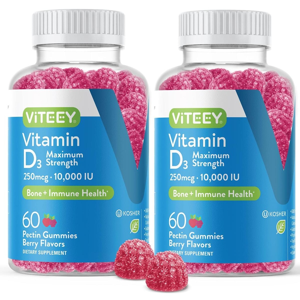 Suplemento Viteey Vitamin D3 Gummies 10.000 Ui 250Mcg