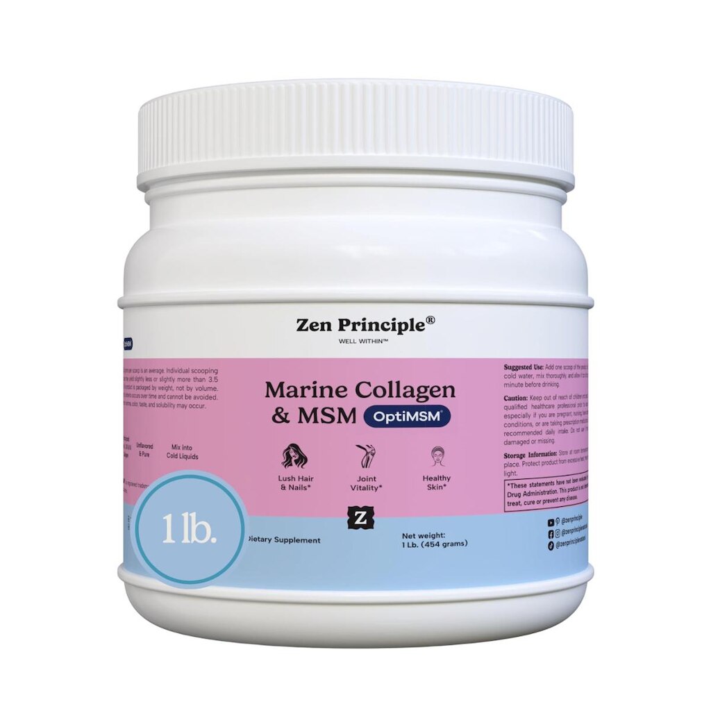 Suplemento Zen Principle Pó de Peptídeos de Colágeno Marinho 454g